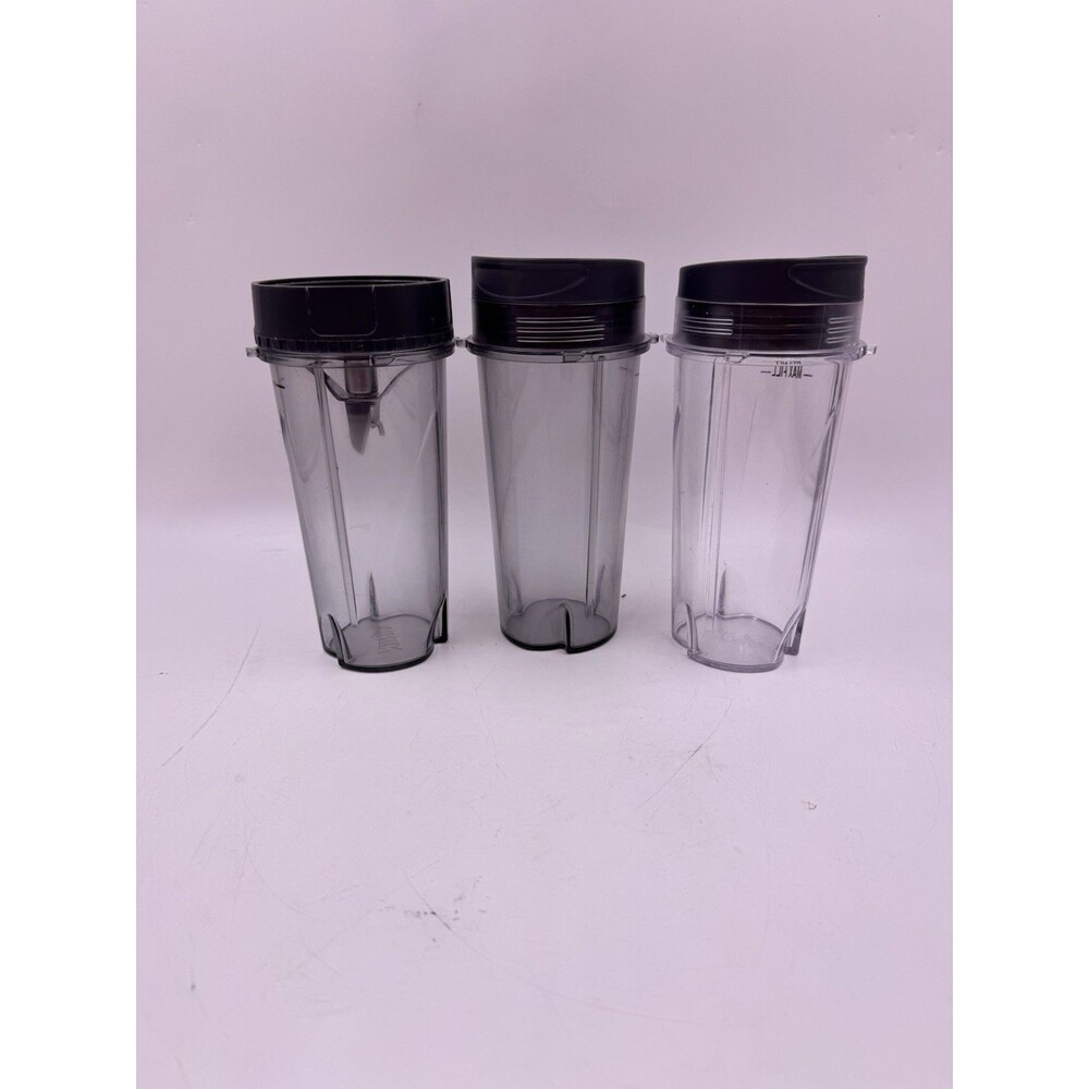 3 Ninja Blender Single Serve Cups 2 Lids 1 Blade Replacement Pieces